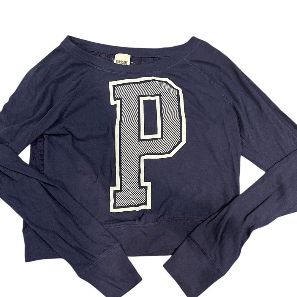 Victorias‎ Secret Pink Womens XS Shirt Blue Long Sleeve